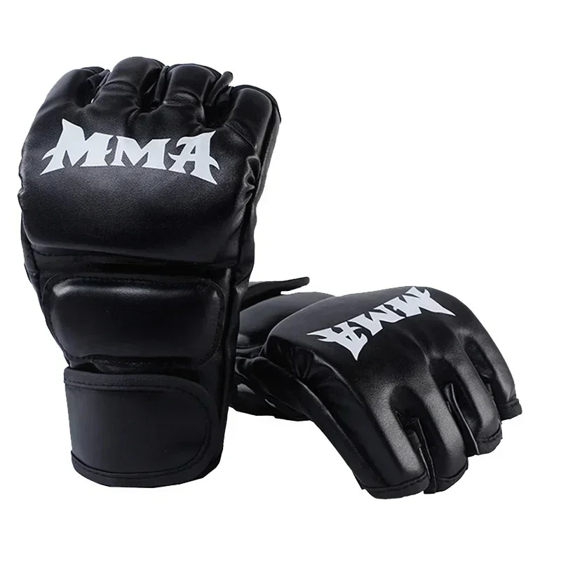 Boxing Glove Set - プロボクシングトレーニンググローブ ハーフフィンガー レザークッション 大人用 サンダボクシング UFCトレーニング