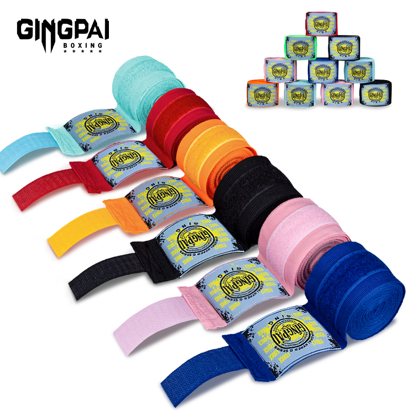 Boxing Glove Set - 1 ペア 1.5/3/5 メートル綿ボクシング包帯スポーツストラップ三田キックボクシング MMA ハンドグローブラップベルトボクシングスポーツラップ包帯