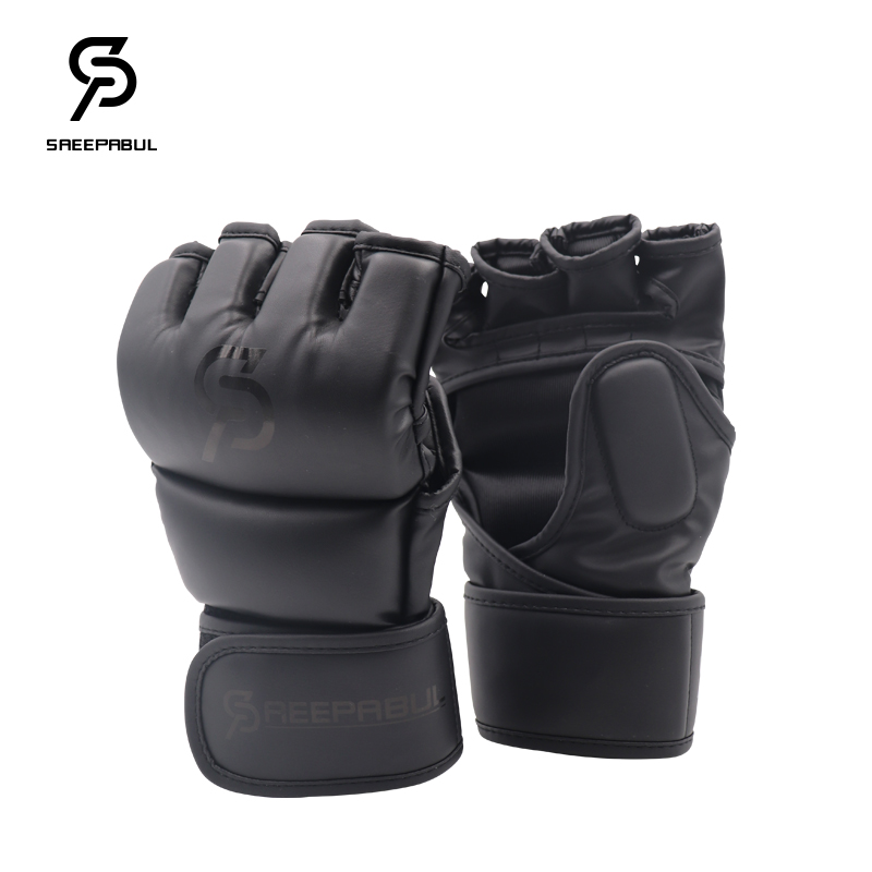 Boxing Glove Set - プロのMMAハーフフィンガーファイティングボクシンググローブ、厚手のサンダフリーファイティング、総合格闘技トレーニング