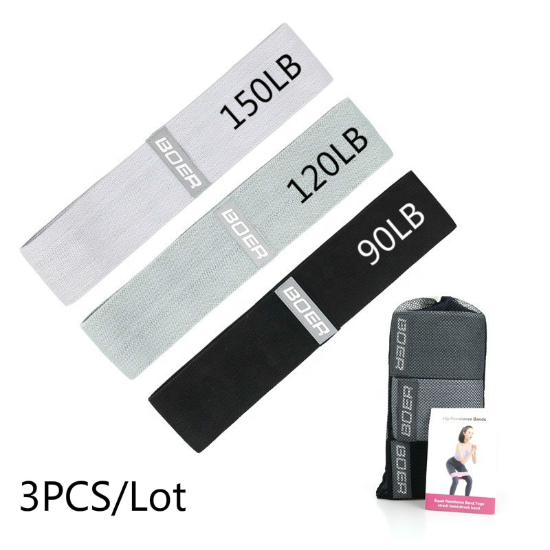Sports Equipment Supplies - 3個女性男性生地抵抗バンドセット弾性スポーツヨガフィットネスレジスタンスバンドホームジム機器のエアロゴムバンド