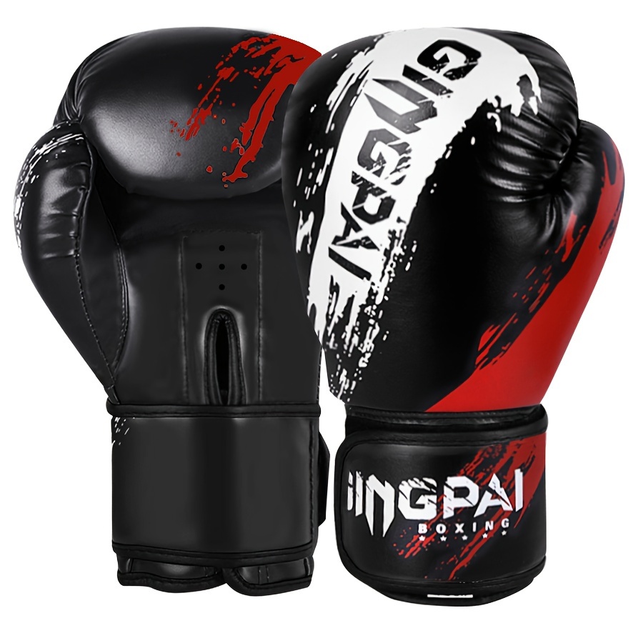 Boxing Glove Set - 1 ペア大人子供ボクシンググローブ男性パンチングトレーニングスパーリング快適な調節可能なファイティングミットハンドプロテクター黒赤ブルー