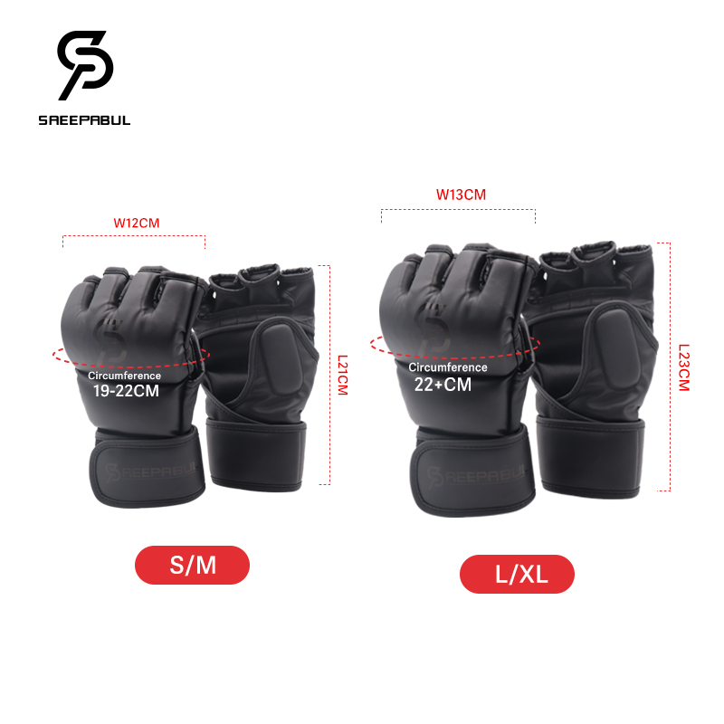 プロのMMAハーフフィンガーファイティングボクシンググローブ - Boxing Glove Set のレビューと価格