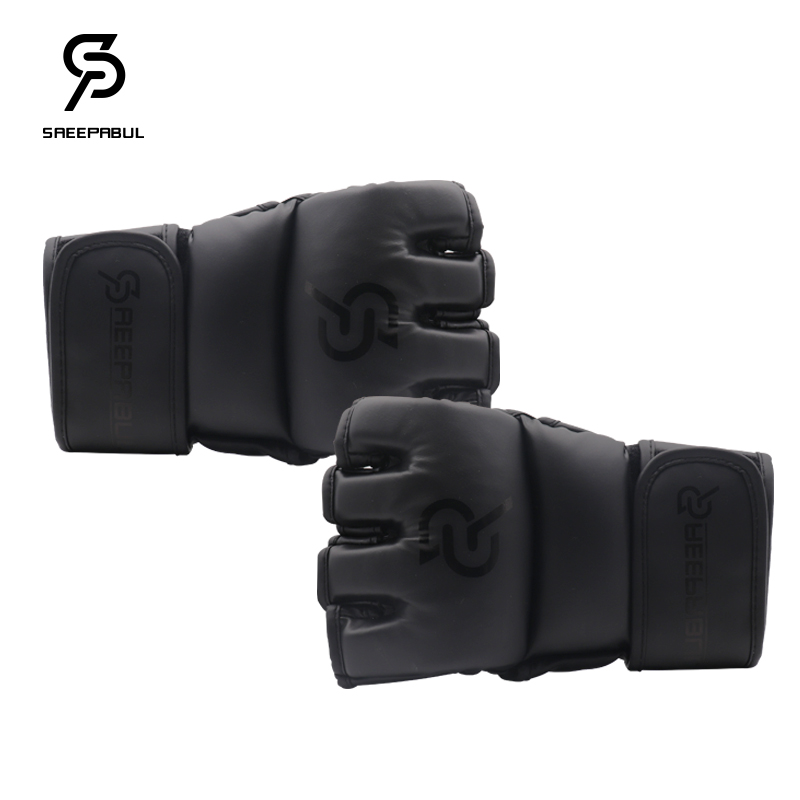 プロのMMAハーフフィンガーファイティングボクシンググローブ - Boxing Glove Set のレビューと価格