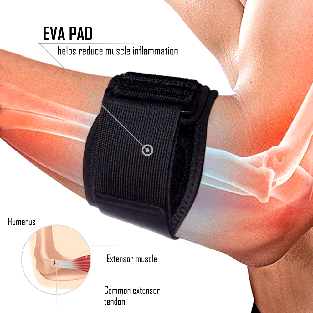 1 個調節可能な圧縮肘ストラップ女性男性鎮痛腱鞘炎アームバン - Tennis Elbow Brace のレビューと価格