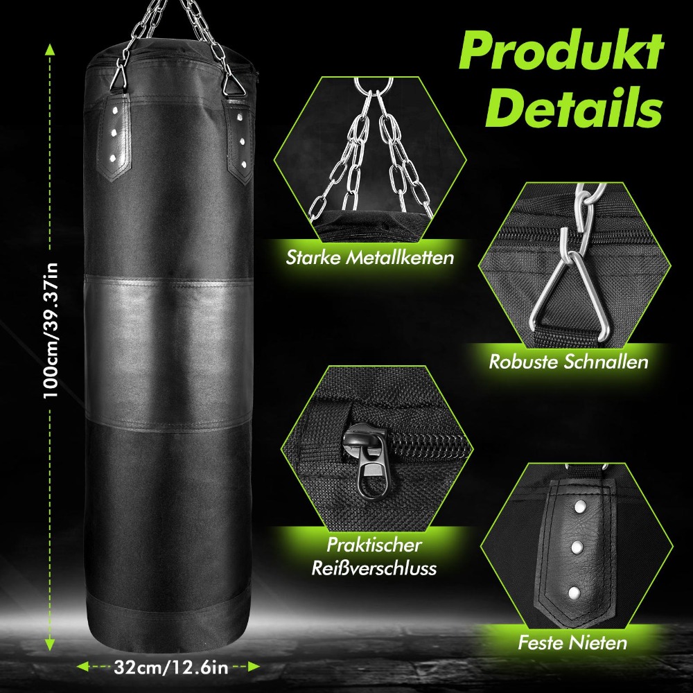 大人用パンチングバッグ レザー製ヘビーボクシングバッグセット - Boxing Glove Set のレビューと価格